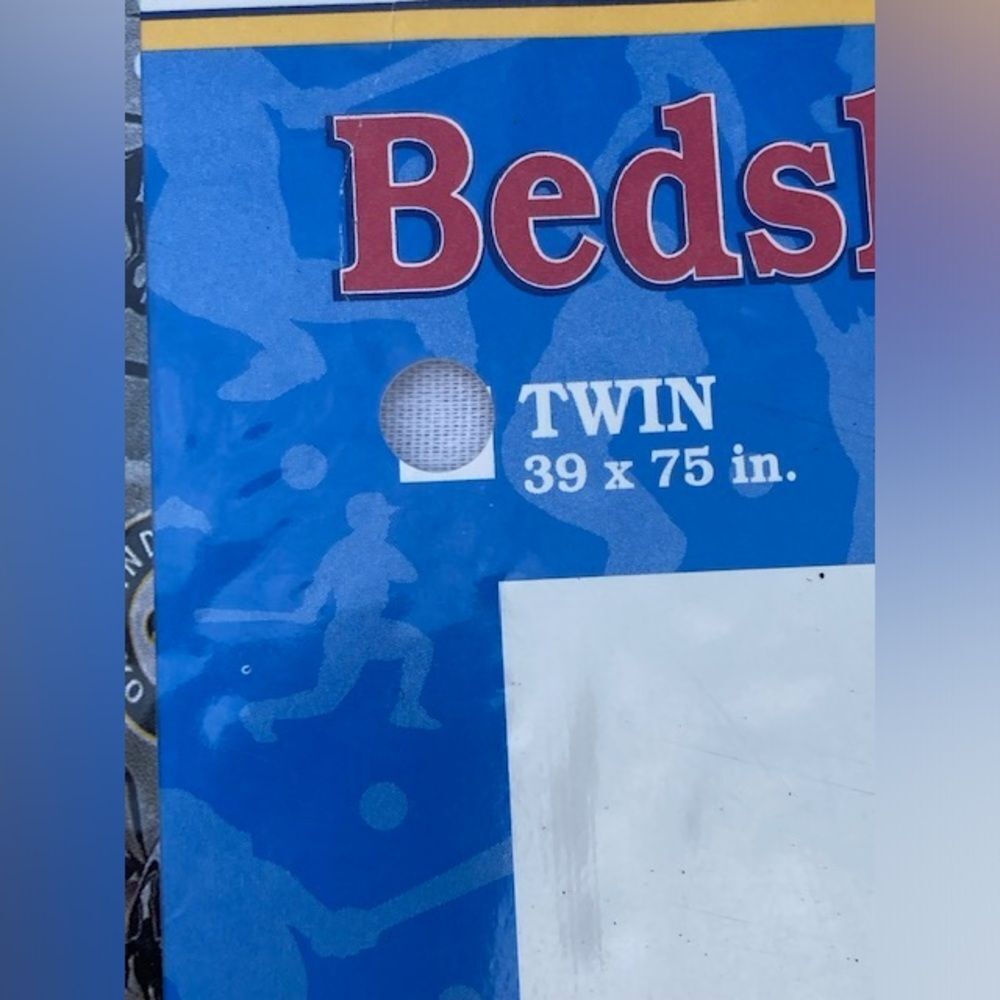 Baseball MLB Logo Retro Bedskirt for Twin Bed Made in USA Open Package - Picture 3 of 16